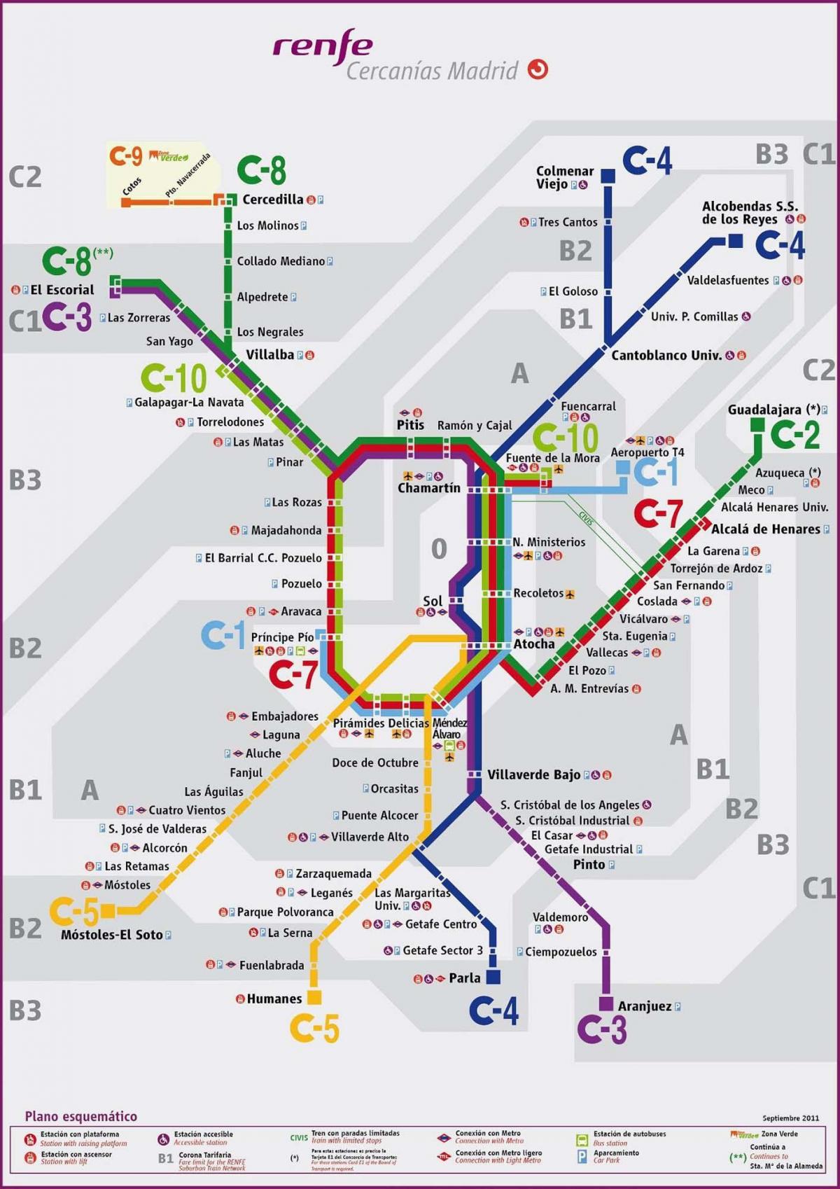 Madrid järnväg karta