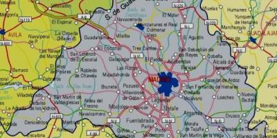 En karta över Madrid