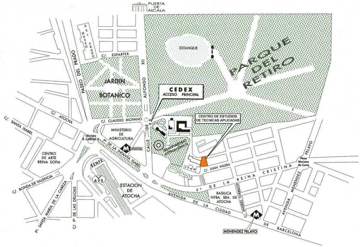 karta atocha-stationen i Madrid