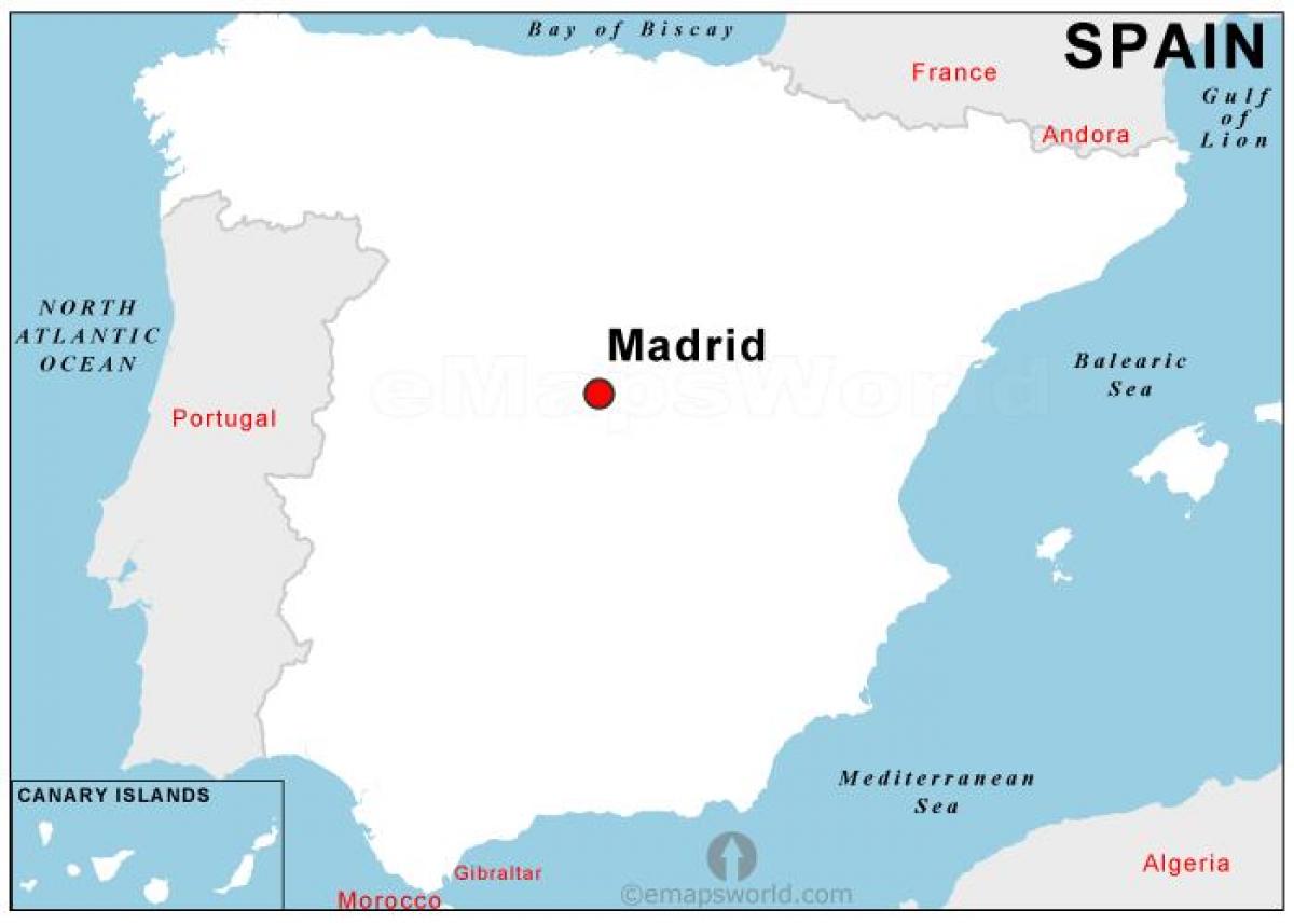 karta över huvudstaden i Spanien