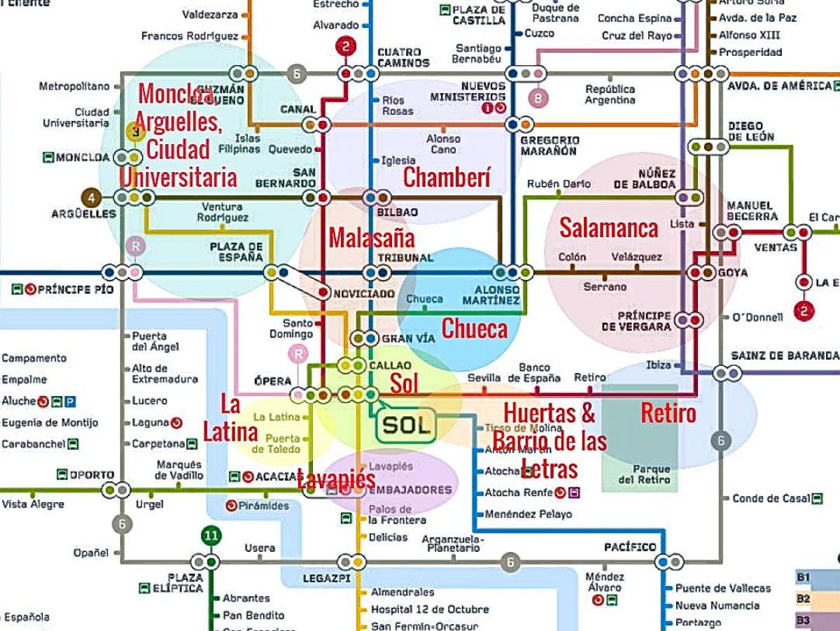 karta över la latina i Madrid