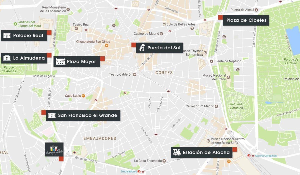 karta över Madrid atocha