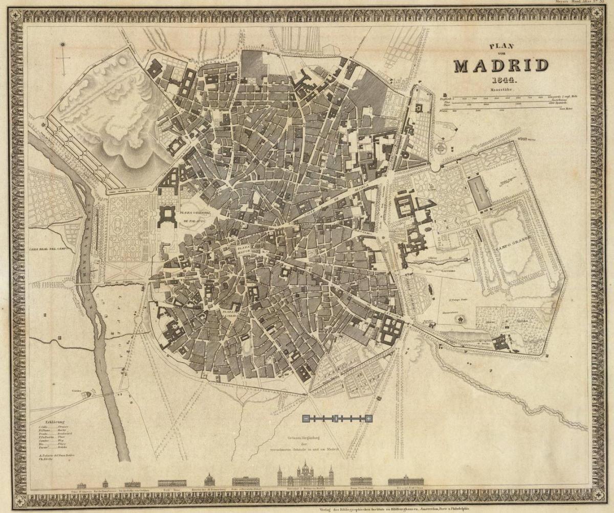 karta över Madrid, gamla stan