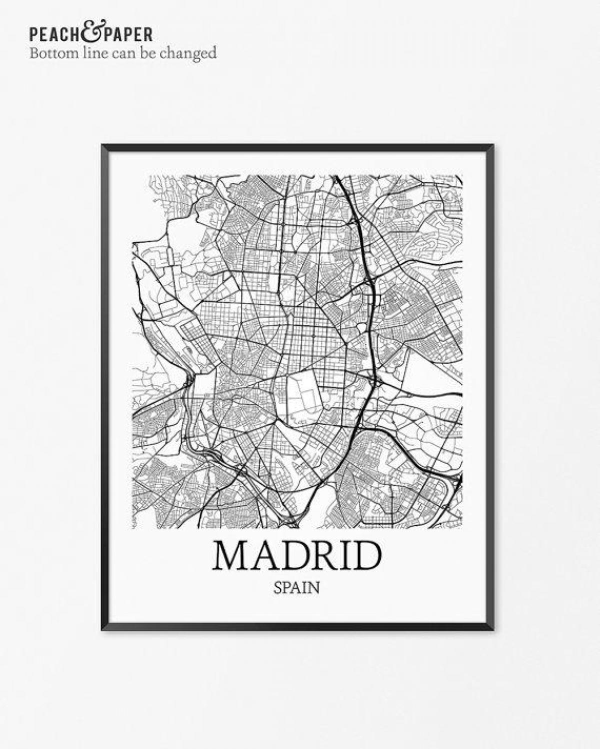 karta över Madrid karta affisch