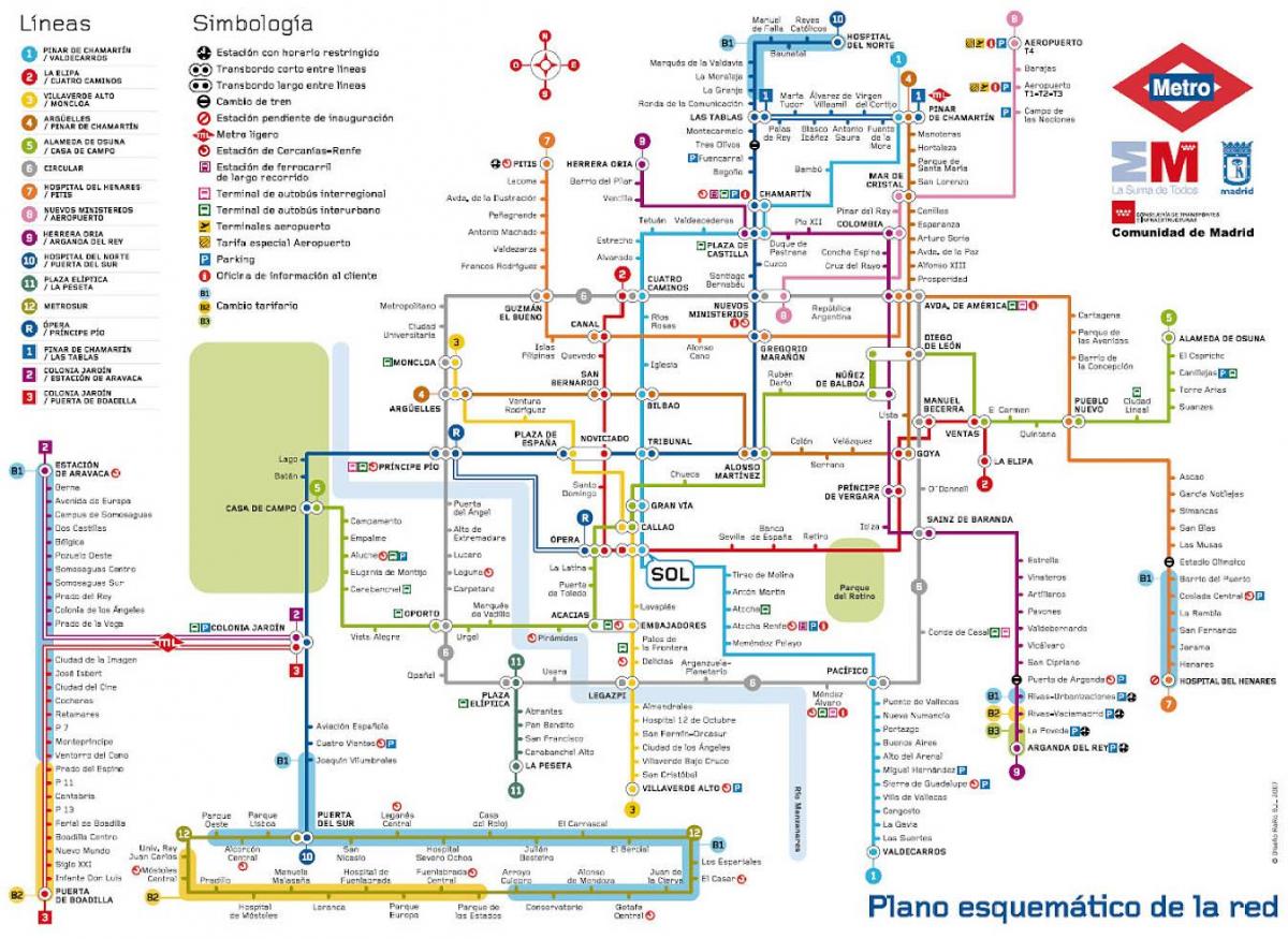Madrids tunnelbana karta