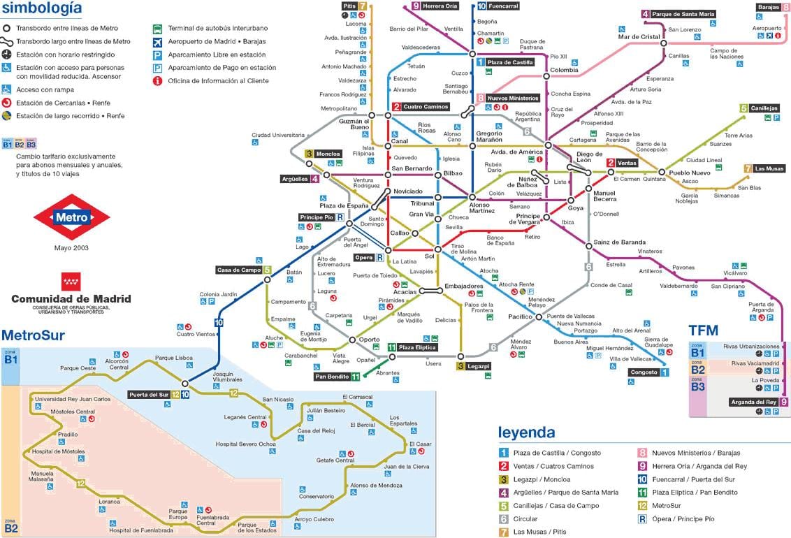 Madrid metro station karta