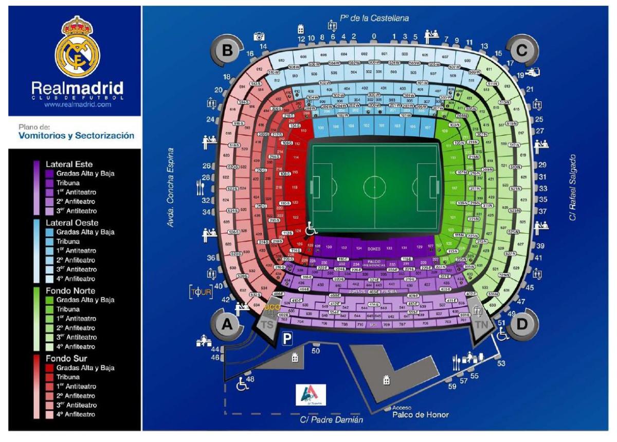 karta över real Madrid stadion