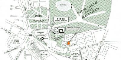 Karta atocha-stationen i Madrid