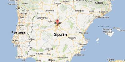 Karta över Spanien visar Madrid