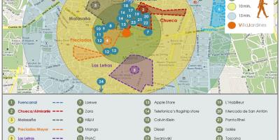 Karta över Madrid shopping